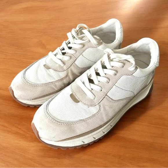 Women’s Madewell Kickoff Trainer Sneaker Cream Women’s Size 9 Men Size 7.5 - Picture 2 of 8